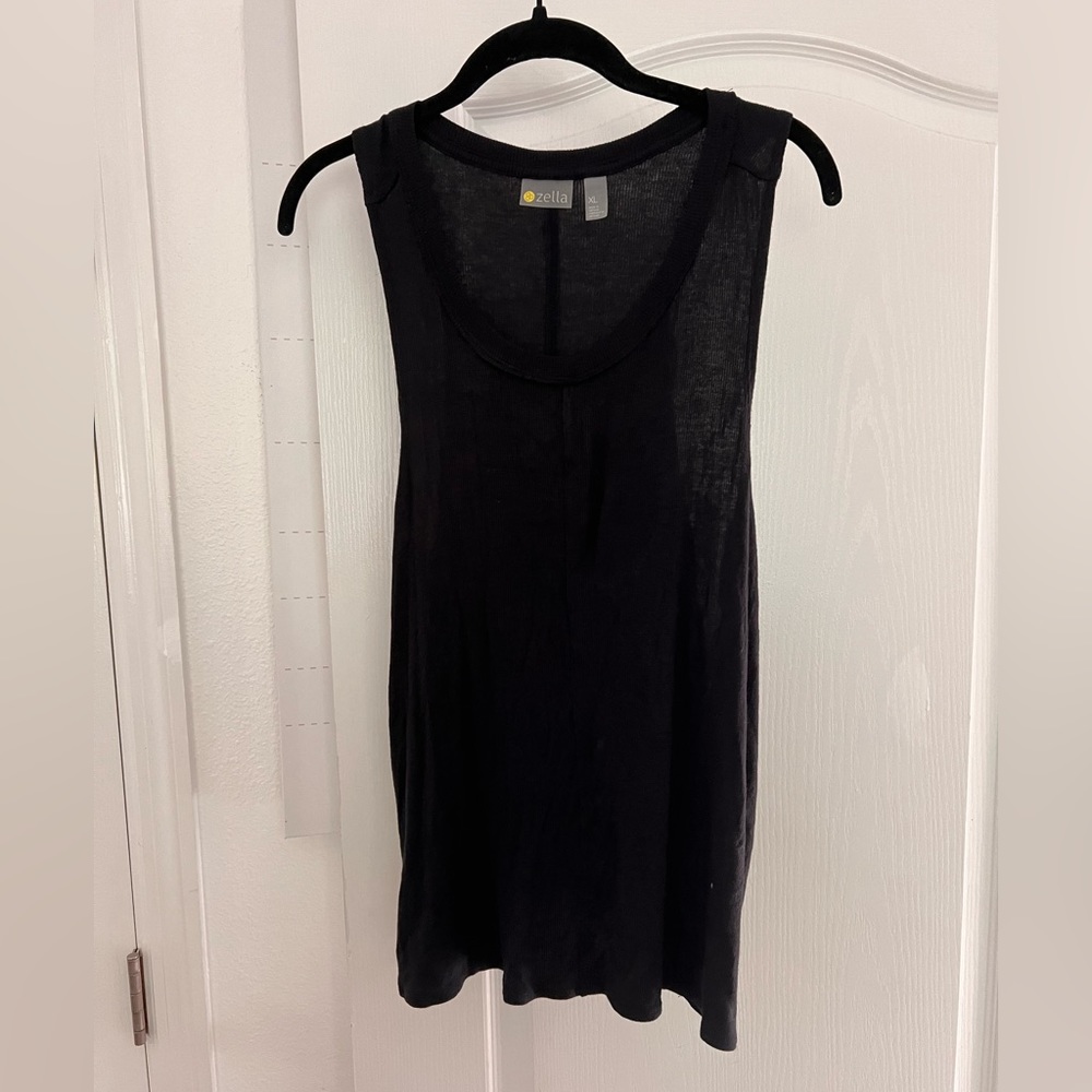 Zella Black Ribbed Tee SZ XL